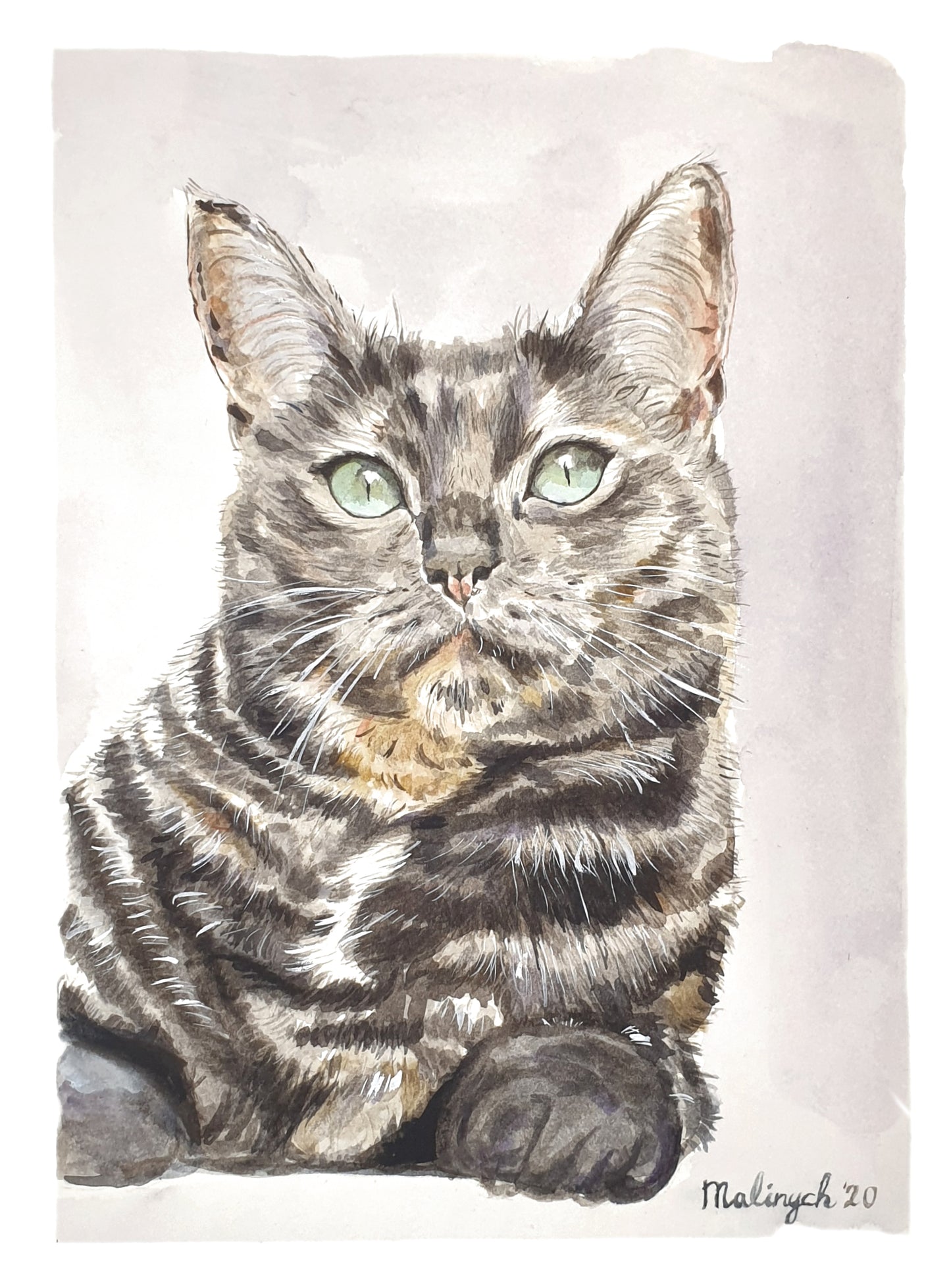 Custom Watercolor Cat Portrait