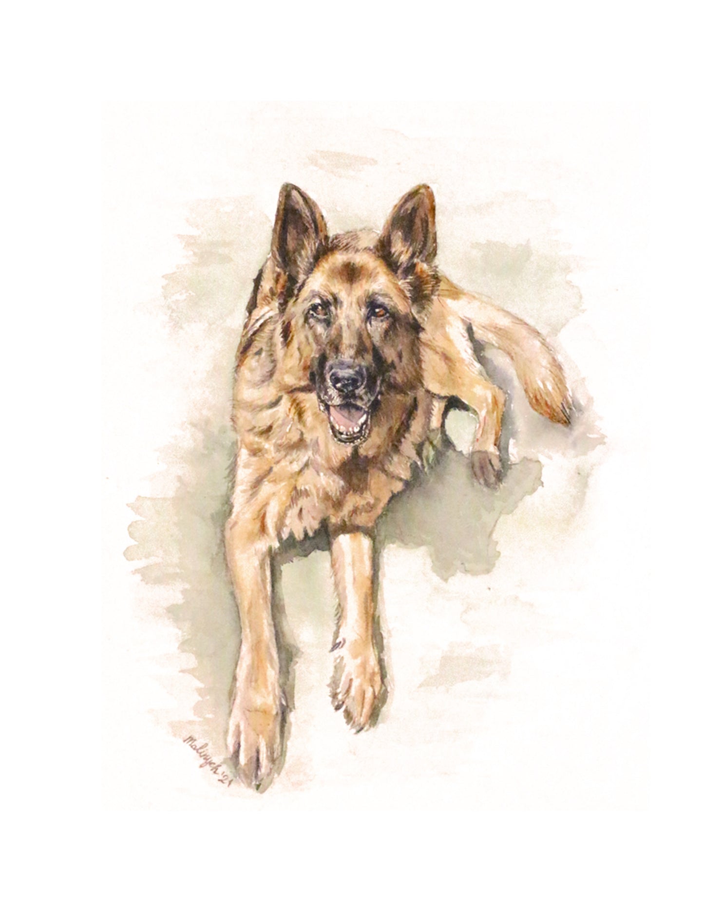 Custom Watercolor Dog Portrait