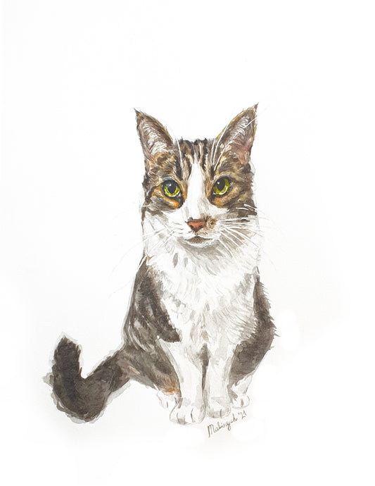 Custom Watercolor Cat Portrait